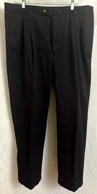 Gary Player Men's Size 36x30 Black Pleated Cotton Dress Work Pants